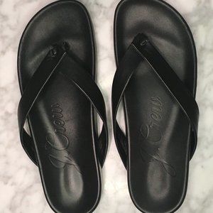 JCrew Black Pacific Leather Thong Sandals (8.5) - Like New